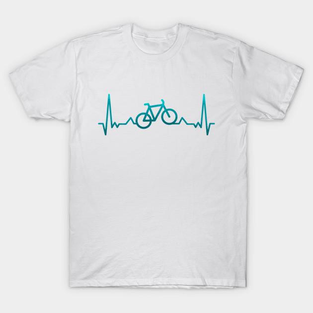 Men Black Print T-shirt Bike Heartbeat No-Cut Transfer Paper Print Cotton Tshirt S