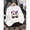 European sizes Girls' Round Neck Sweatshirt, Casual Printed Pullover, Adorable Animal Prints, Autumn And Winter Warm Fashion Top.