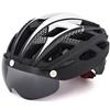 Adult Road Mountain Bike Helmet With Integrated Visor LED Light PC EPS Full Coverage Cycling Men Women