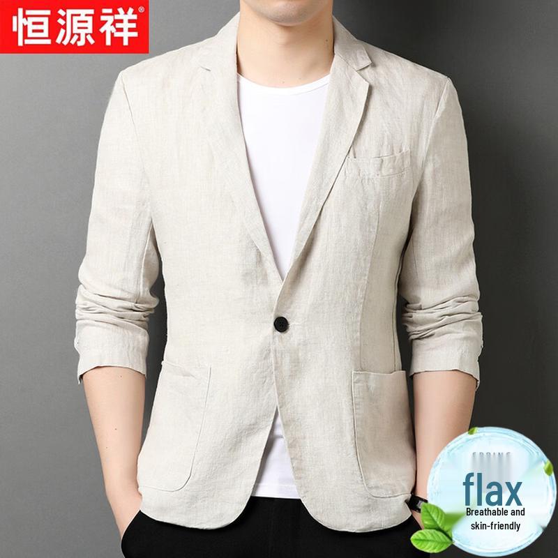 Мужской блейзер Hengyuanxiang, 100% лен, в стиле business casual XL