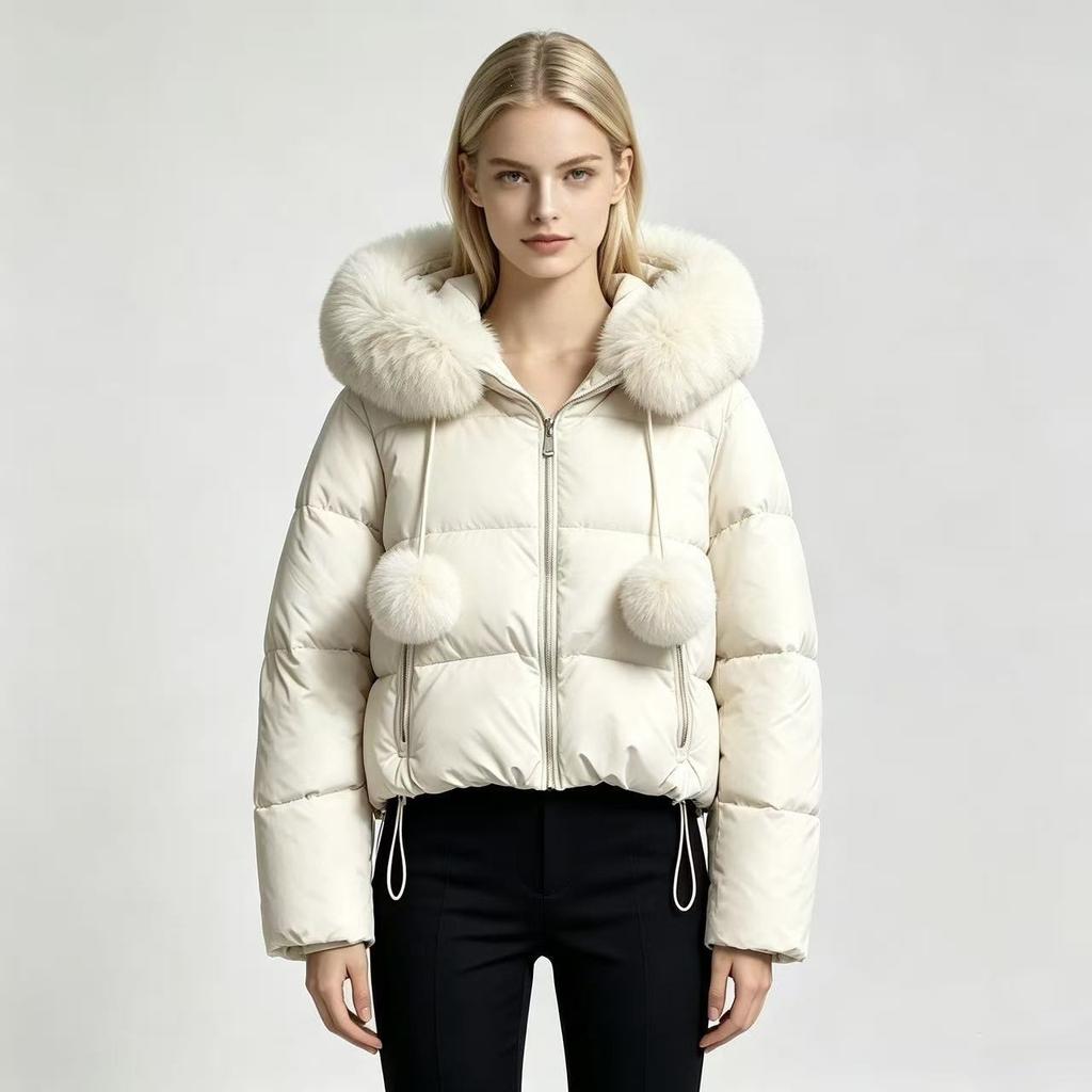 Cotton clothes women's short hairball winter warm fashion temperament new coat cotton clothes versatile small man