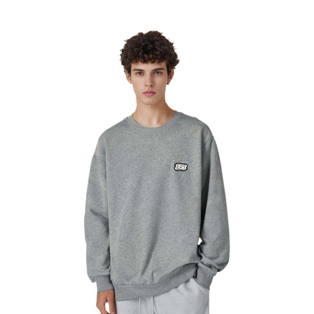 Skechers KIRSH Sweatshirts Men's Medium Heather Gray/004F Crew Neck Moderate Regular L423M076-004F