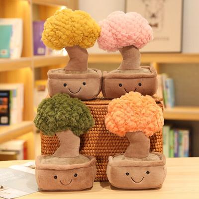 Simulation Kawaii Glücksbaum Plüsch Puppen süße Landschaft Topfpflanzen Spielzeug gefüllt weich für Kinder Mädchen Dekor Geschenk