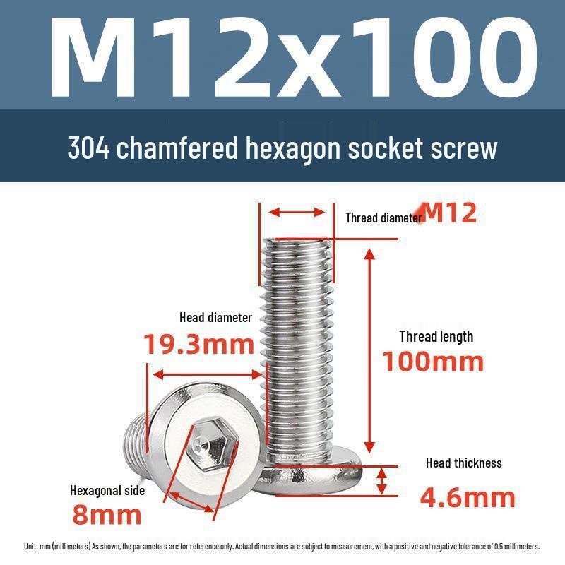 Yigu 304 Stainless Steel M2-M12 Countersunk Flat Head Hex Screw for Furniture & Cabinets