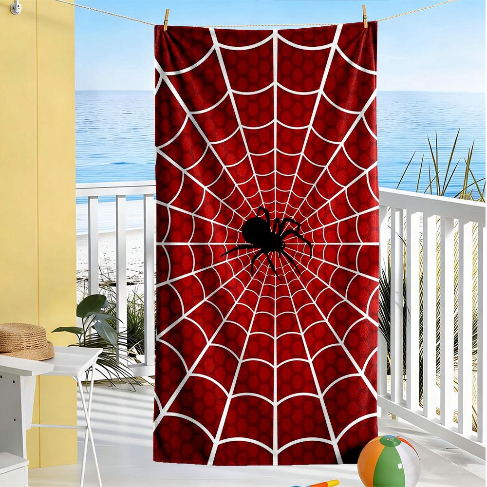 Spider Web Beach Towel Super Soft & Absorbent Comfortable Lightweight Suitable for Sports, Travel, Swimming, Yoga, Bathroom, Beach, And Pool