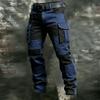 Pantaloni Cargo pentru Bărbați cu Buzunare Multiple și Design Color Block pentru Drumeții în Aer Liber Casual