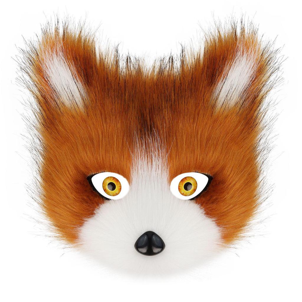 Halloween Series Anti-fox Fur Cat Fox Half Face Mask with Eyes Cosplay Cat Face Mask Accessories
