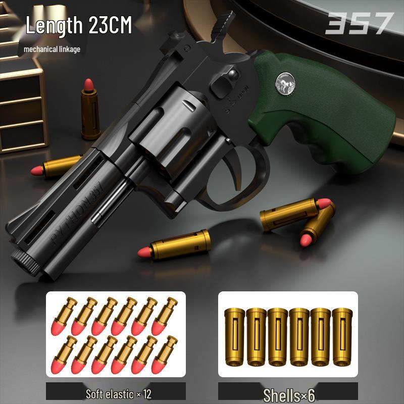 ZP-5 Kids' Rapid-Fire Revolver Soft Bullet Toy Gun with Linkage Blowback