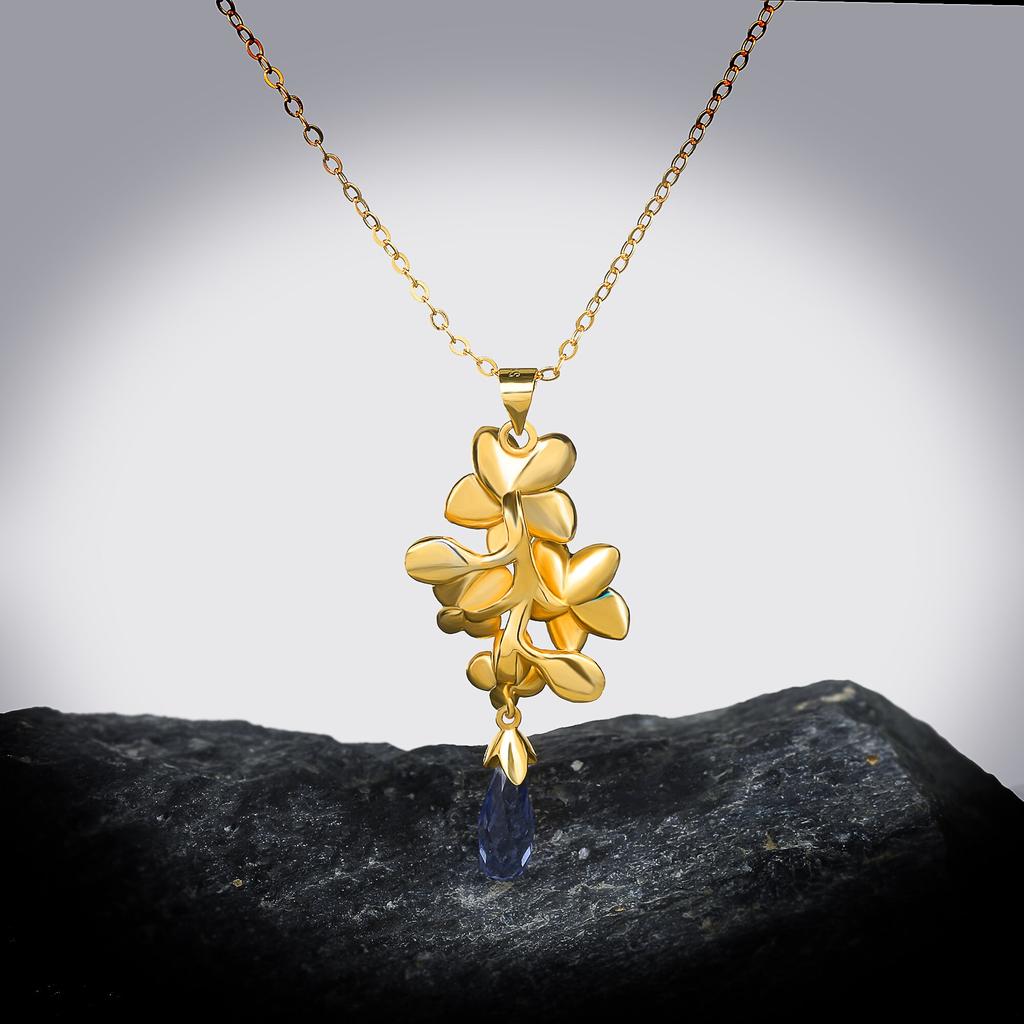 Elegant Women's for Necklace Pendant Gold Flower Pendant Clavicle Chain Exquisite Handmade Enamel Women's Necklace Sweater Chain
