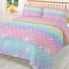 Mermaid Scales Ocean Rainbow Duvet Cover With Pillow Case Custom 3Pcs Bedding Set Quilt Cover Double Bed Home Textile