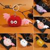 Backpack Pendant for Kids Halloween Bat Plush Keychain, Cute Devil Furry Romantic Gift Women Bag Keys, Vintage Silver Alloy Key Ring, Spooky