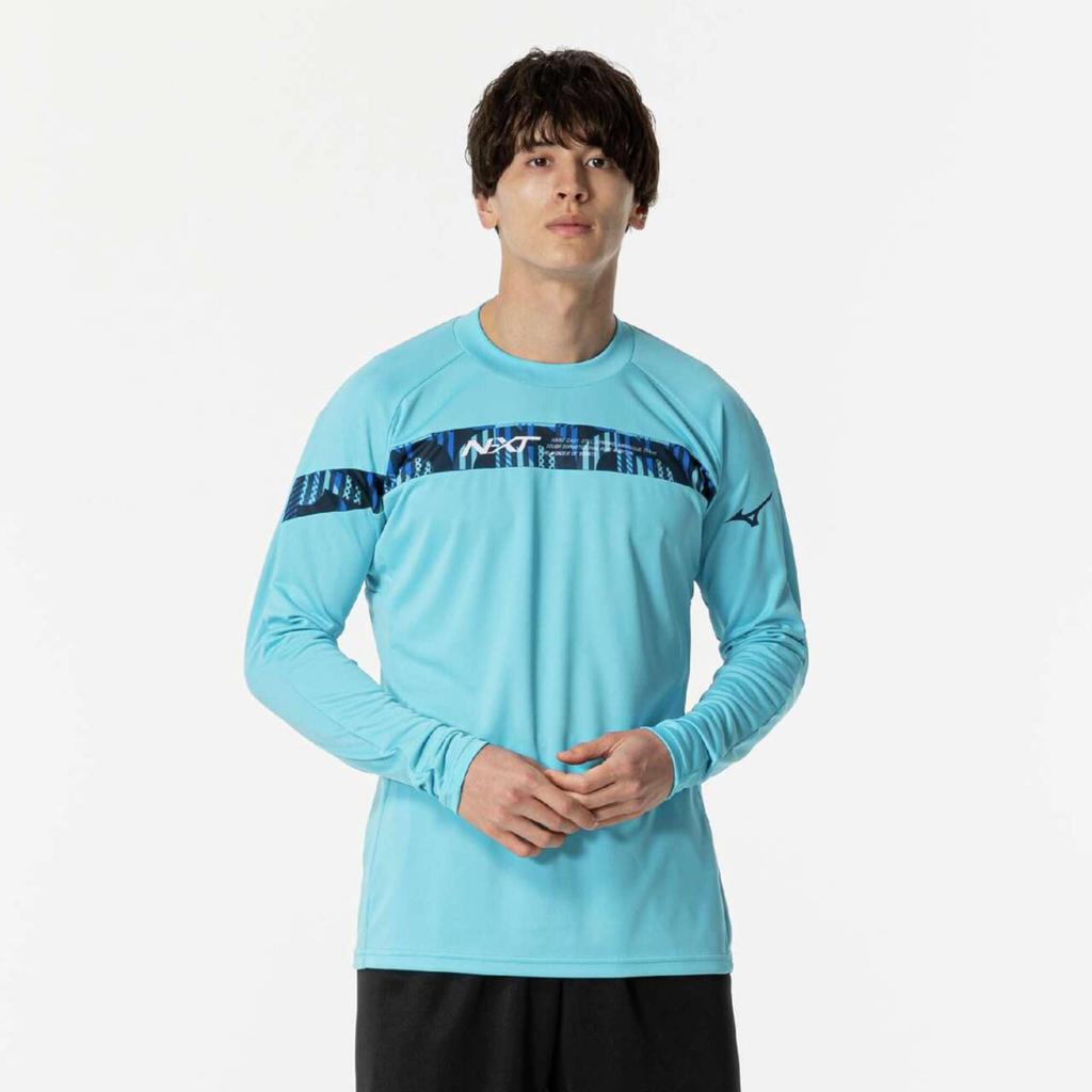 N-XT Volleyball Practice Shirt, Long Sleeve, V2MAB512, Unisex, River Blue x Dress Navy, Size XL