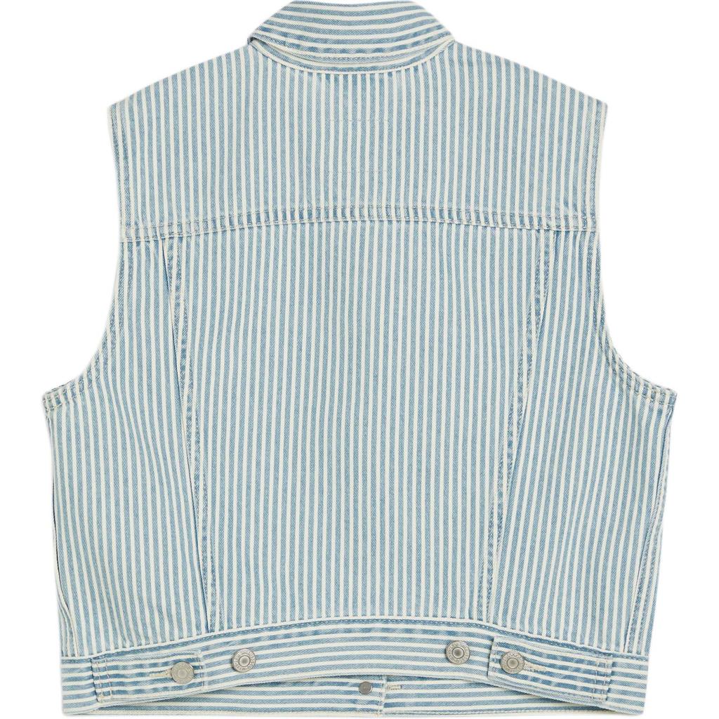 Levis Simple Comfortable Versatile Casual Cotton Vest Women Vests Light-Blue A7437-0007