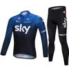 Mens Cycling Long Sleeve Jersey Bib Shorts Set Quick Dry Performance Wear Road Bike Riding