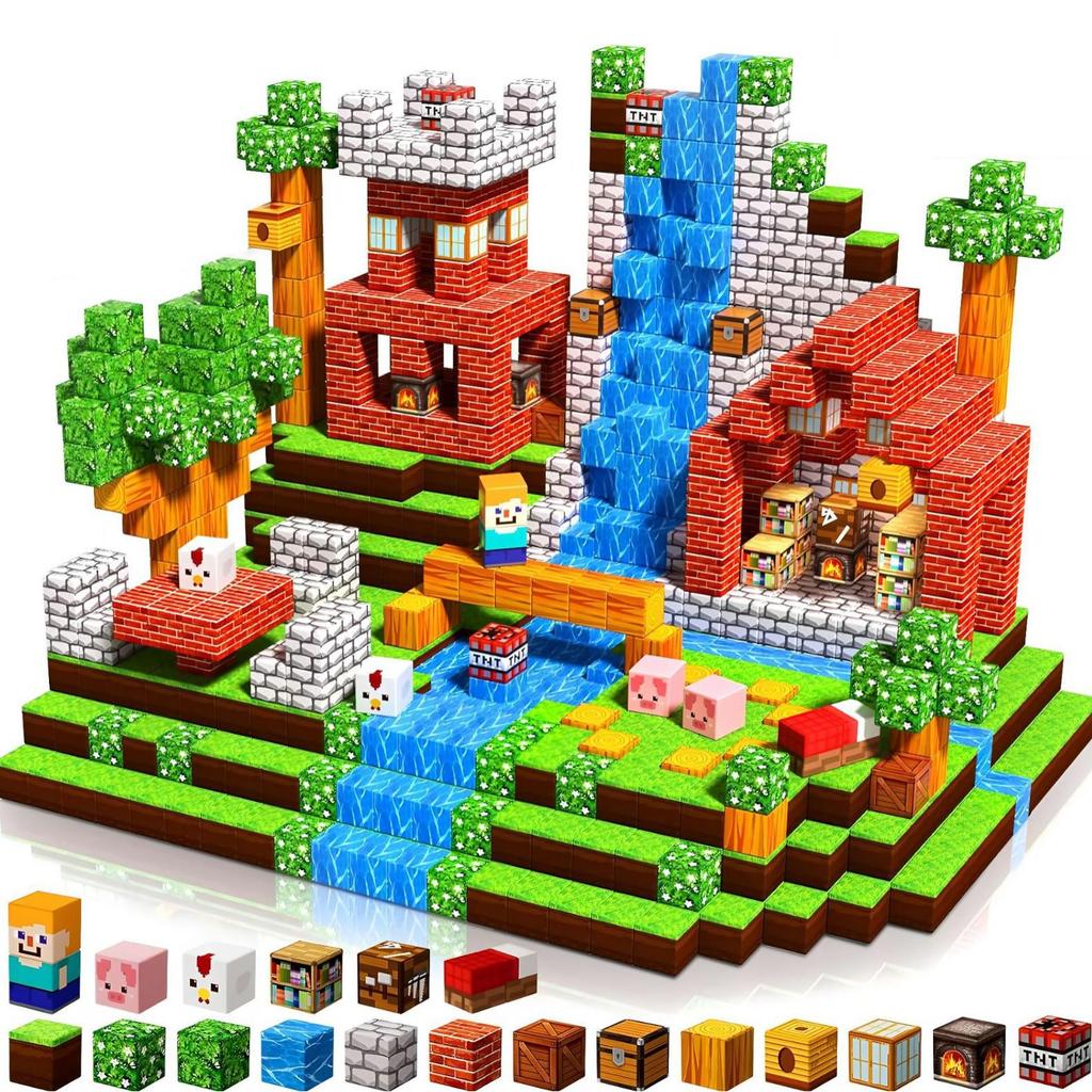 My Magnetic Block World: Primeval Forest Series Educational Building Cubes for Children