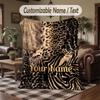 Wildlife Animals Theme Throw Blanket Custom Name Text Personalized Blanket Soft Cozy Blanket for Home Sofa Bed