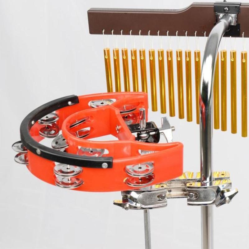 Drum Set Half Moon Tambourine with Mounting Eye Bolt Hi-Hat Tambourine with Double Row Jingle Easy Installation