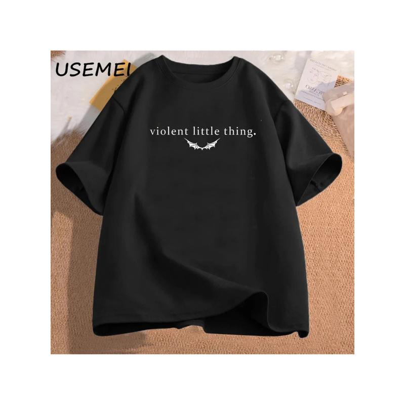 Violent Little Thing T-Shirts Fourth Wing Merch Woman Clothes Dragon Rider Graphic Tees Cotton Tops Aesthetic Men'S Clothing