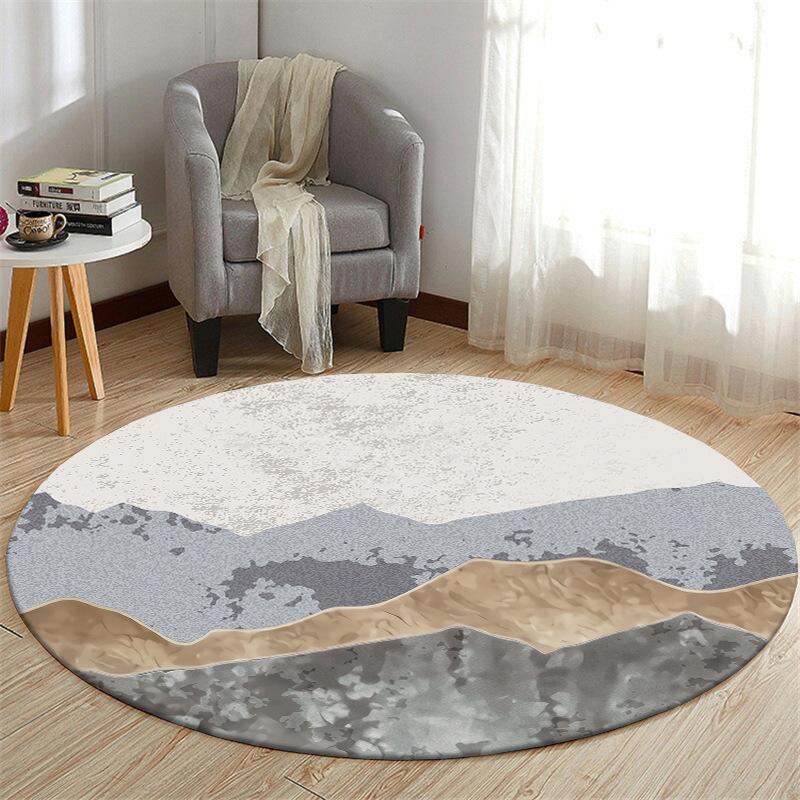 Modern Art Earth Moon Round Carpet Mat Rug Abstract Swirl Starry Sky Ink Splash  Home Decoration Living Room Bedroom Office