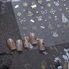 Gold Ferrite Christmas Star Nail Stickers: Transparent Adhesive Thin Art Stamps M-235