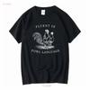 Funny Chicken T Shirt Fluent In Fowl Language for Lover Farmer Long or Short Sleeves Vintage Washed Top For Everyday Wear