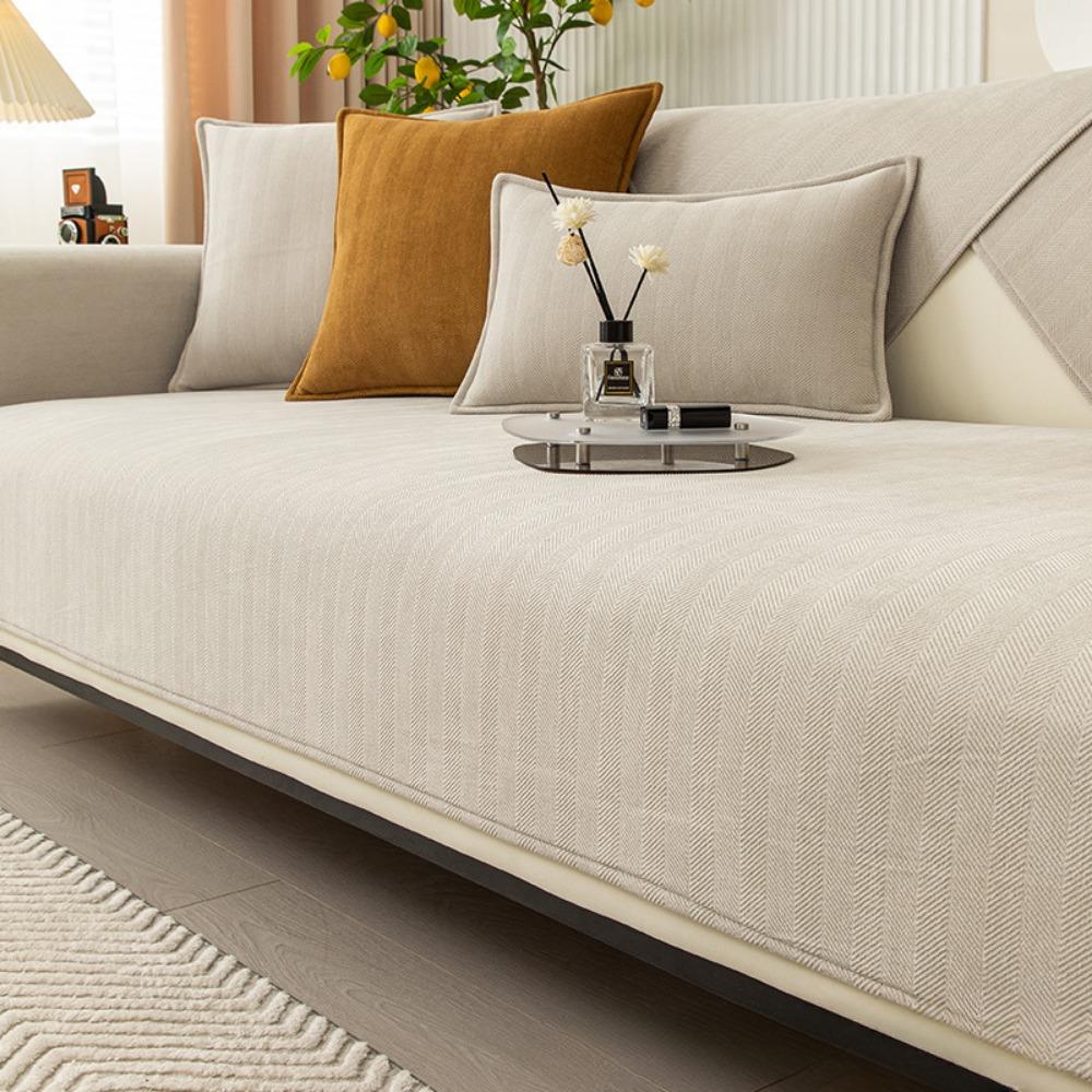 Chenille Sofa Cushion Cover Slip Proof Universal Fit All Season Stretchable Sofa Protector