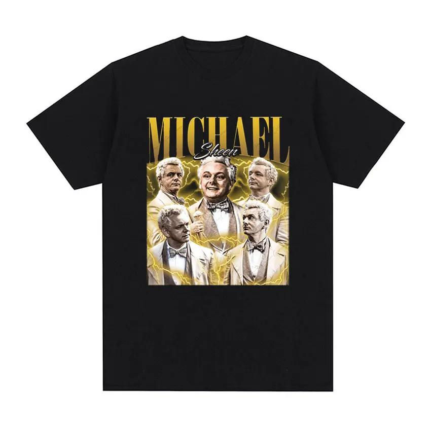 Klasické tričko Good Omens Vintage Graphic Tričko Dámská móda Vysoce kvalitní trička Unisex Ležérní Tričko nadměrné velikosti Streetwear