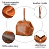 CONTACT'S Fashion Genuine Leather Clutch Bag Women Capacity Metal Frame Handle Handbag Travel Famliy Gift Wristlets Bag