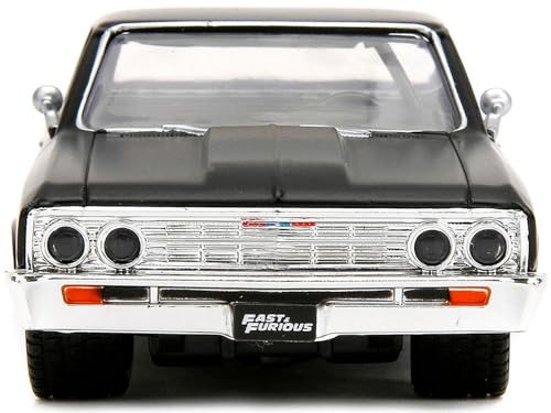 JADA TOYS 1/32 Scale Fast & Furious Chevrolet El Camino 1967 Matte Black F&F10 Chevy El Camino Diecast Model Car [Parallel Import]