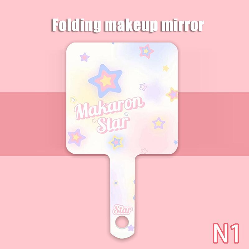 Portable Ins Liquid Shape Heart Mirror Handheld Desktop Cosmetic Mirror Makeup Mirror Travel Metallic High Definition Mirror