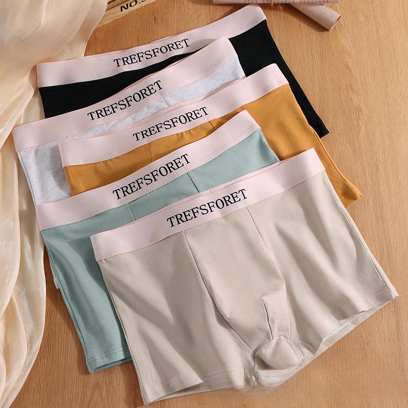 Soild Color Men Underwear Panties Cotton Boy Boxer Shorts Comfortable Underpants