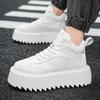 High Top Sneaker Men Designer White Board Shoes Fashion Artificial Leather Breathable Height Increased Flat Platform Sport Shoes