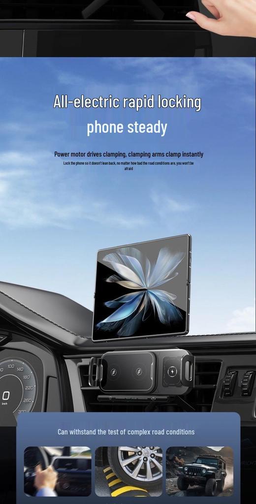 Magnetic Wireless Charging Car Mount | Foldable Phone Holder & Navigation Bracket