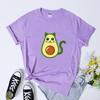 Avocado Cat 100% Cotton T-shirt Funny Women Short Sleeve Graphic Vegetarian Tshirt 5XL Cute Fur Mama Vegan Top Tee Shirt