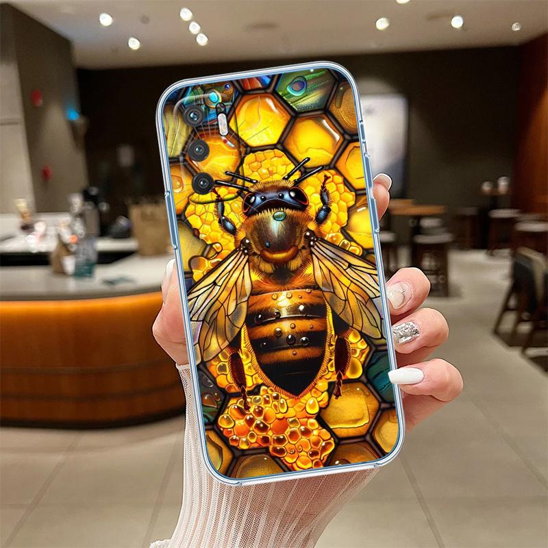 

UP7 Art Bees Cartoon Transparent Phone Case for Motorola Moto Edge 20 30 40 50 S30 Fusion Ultra Pro Neo Lite + G200 G23 Motorola Edge+ (2020)