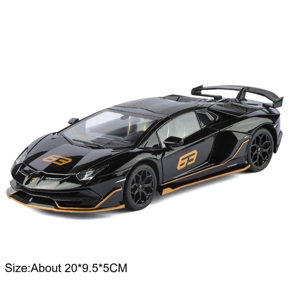 1:24 SVJ63 SCV12 Super Car Model Toy Exquisite Interior Metal Body Rubber Tires Vehicles Models Miniature Toys Collectible Item