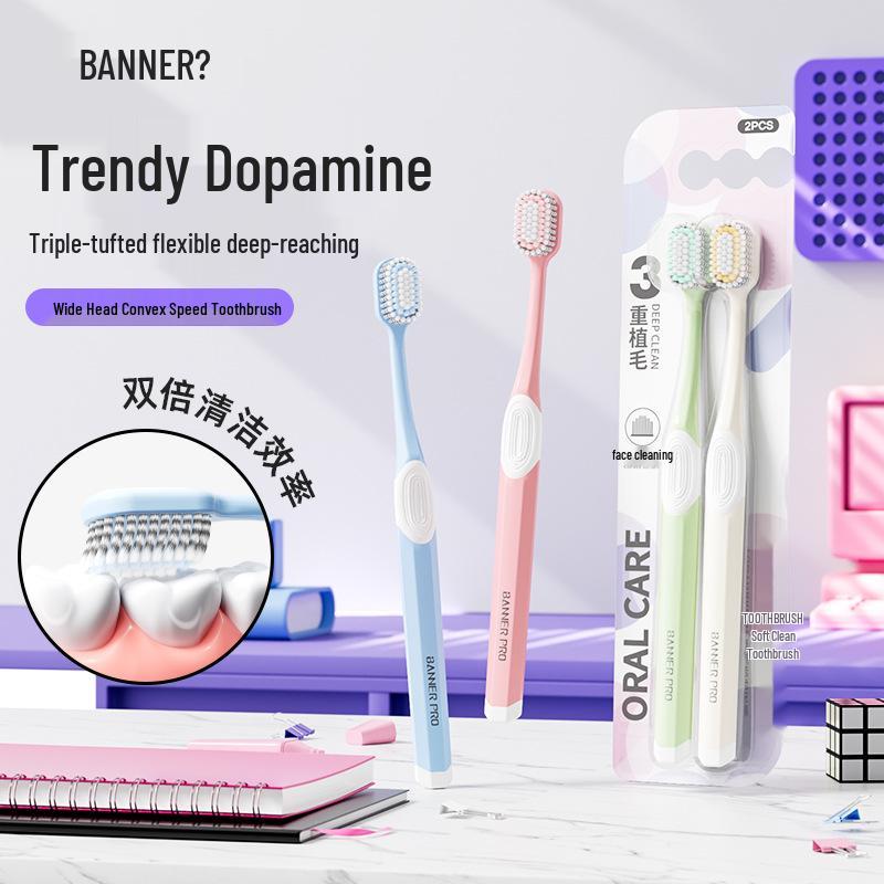 Silver Ion Antibacterial Soft Bristle Toothbrush, Advanced Gum Protection, Wide Head for Adults.