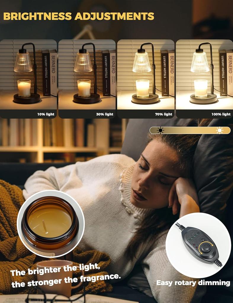 1PC Candle Warmer Lamp with Timer Dimmable, Birthday Gifts for Women Mom, House Warming Gifts New Home Decor,No Candles Included