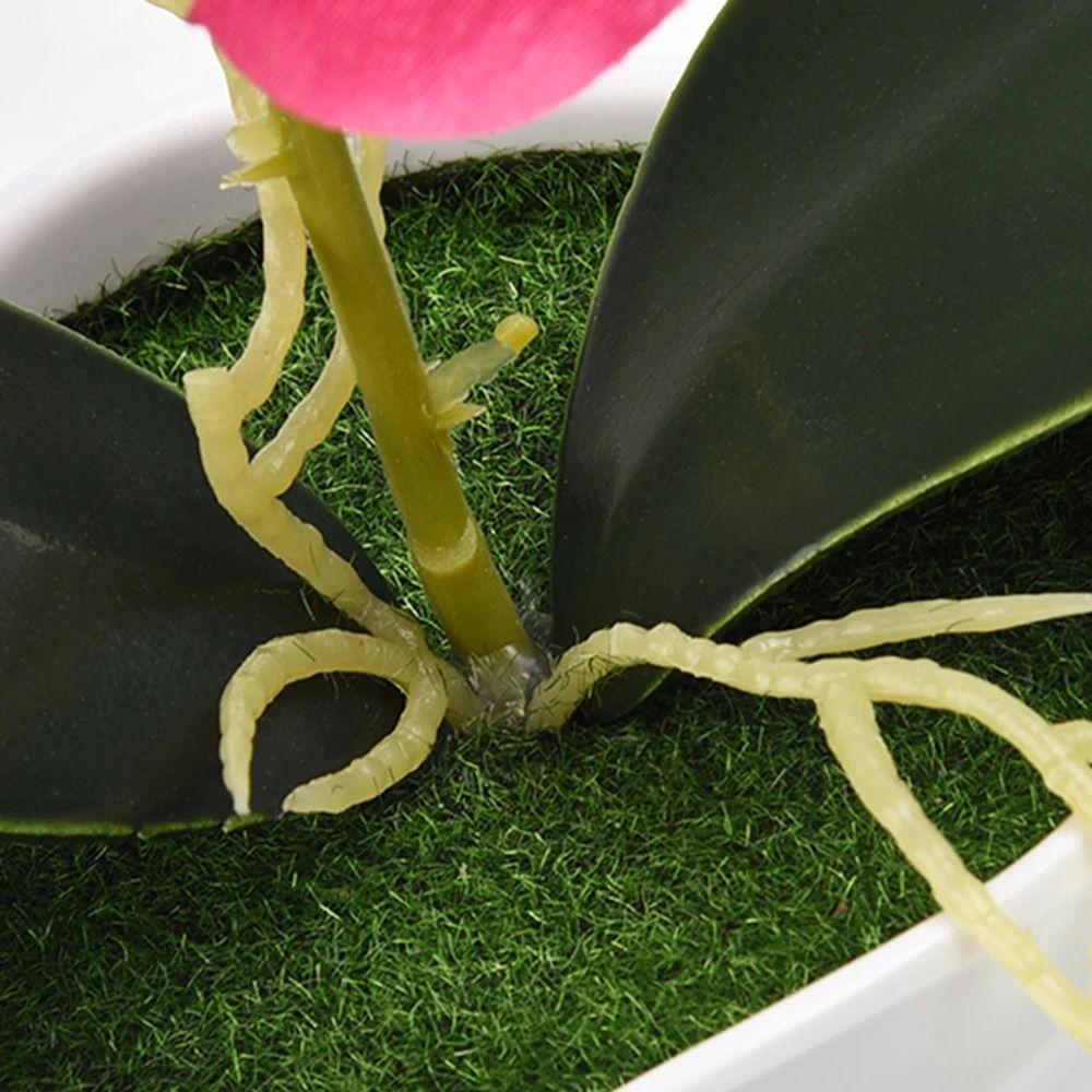 Realistic Artificial Butterfly Orchid Flower Potted  Home Garden Decoration