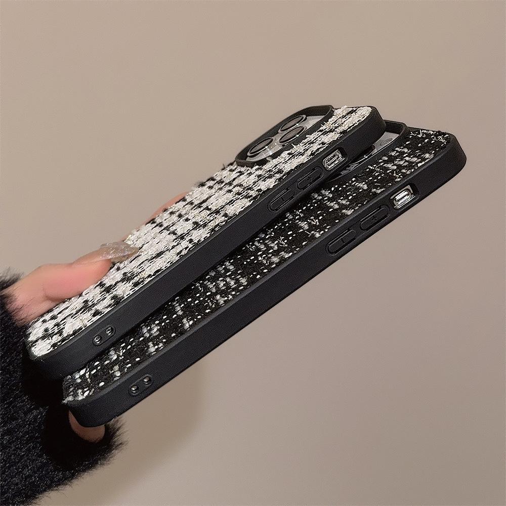 Woven Pattern Cloth Phone Case For For Iphone16 1 14 13 12 11 Pro Max Plus Soft Shockproof Bumper Cases Cover