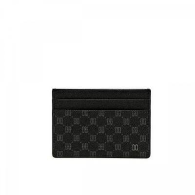 Black Leather Dd Pattern Card Holder Dbho2f131bk