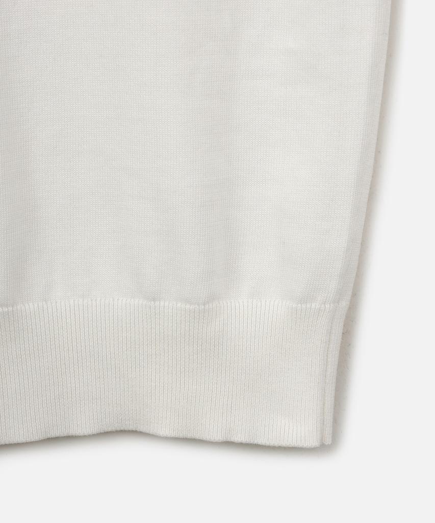 247Silijeu Supima Cotton Collar Half Knit White (A Type)