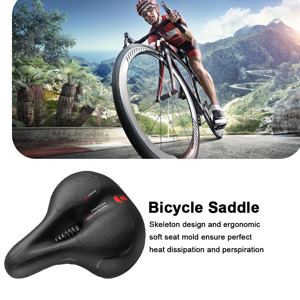 MTB Bicycle Seat Breathable Big Butt Bike Seat Shock Absorbing Touring Saddle Comfortable Bicycle Saddle for Ridng Mountain Bike