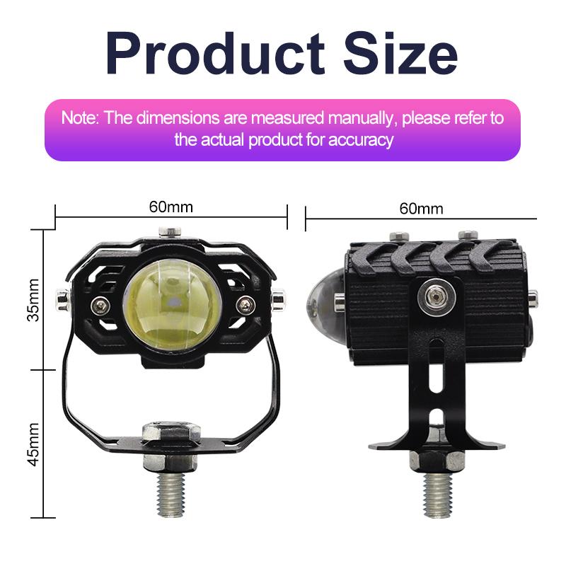 Motorcycle 8000LM Spotlight 6000K Yellow White Dual Color 80W Car Driving Light
