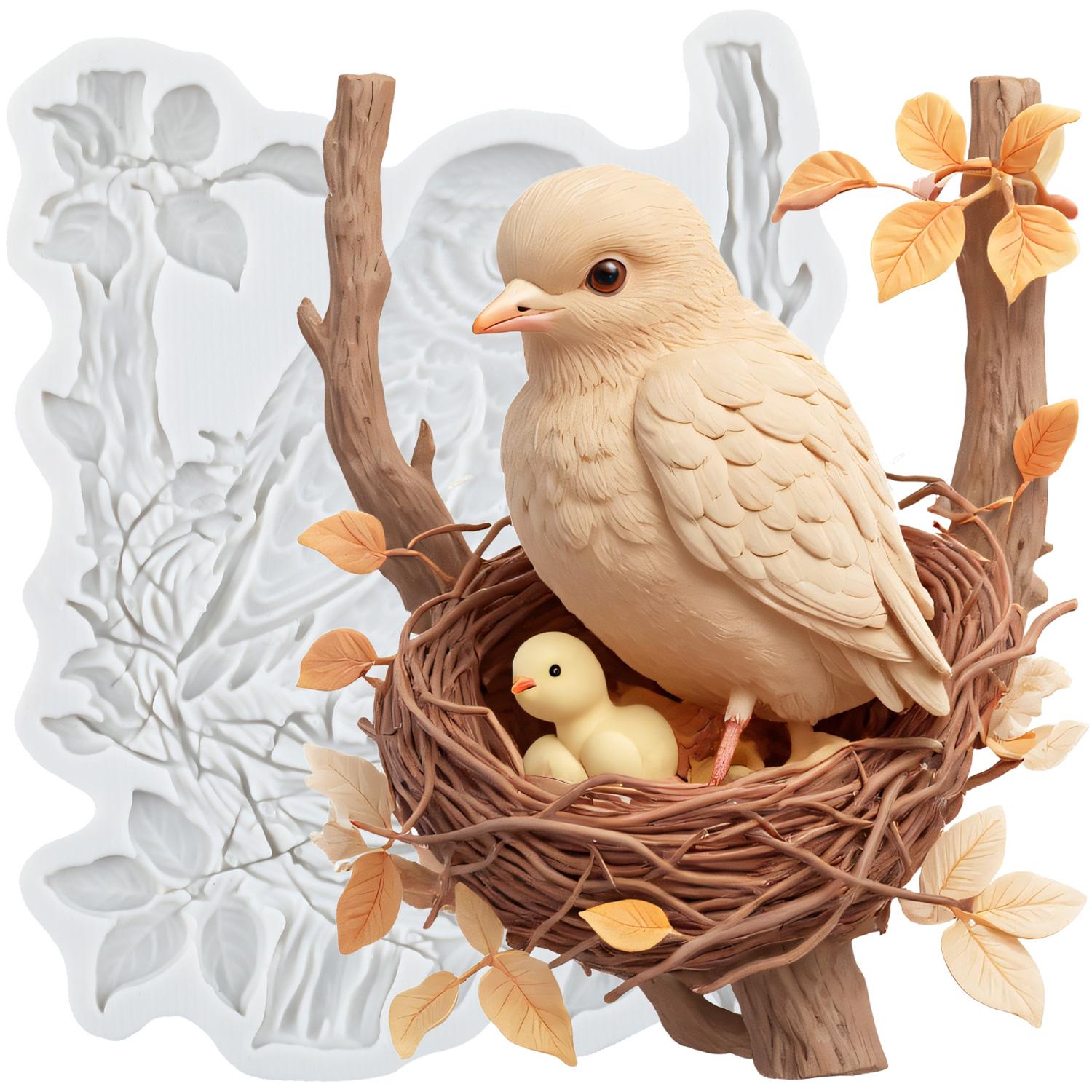 

Силиконовая форма для птиц Гнездо птицы Формы для мастики Инструменты для украшения торта Топпер для кекса Конфета Сахарная мастика Полимерная глина серый