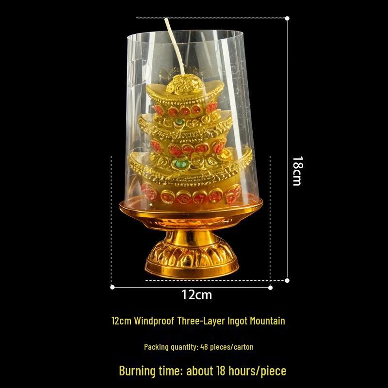 Windproof Lotus & Ingot Mountain Candles