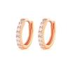 LATS 2PCS Copper Alloy Minimal Hoop Earrings Crystal Zircon Small Huggie Thin Cartilage Earring Helix Tragus Piercing Jewelry