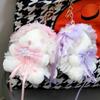 Spring Lolita Pink Rabbit Plush Doll Keychain - Cute Backpack Charm