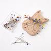 Magnetic Needle Pin Holder with 100Pcs Quilting Positioning Pin Wood Pin Cushion with 38mm Dressmaking Pin for Sewing