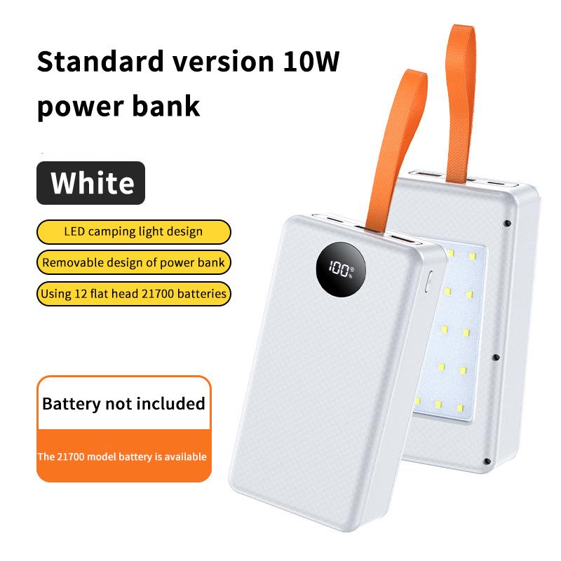 12*21700 Battery Holder 10W 22.5W Fast Charging 15W Wireless Charging Diy Power Case Dual Usb Type C Charge Box With Led Light